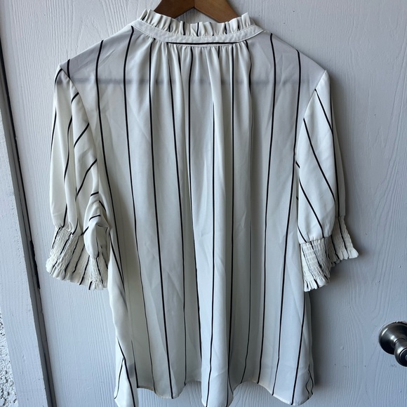 WORTHINGTON White and Black Vertical Striped Blouse Women’s XL - Picture 11 of 11